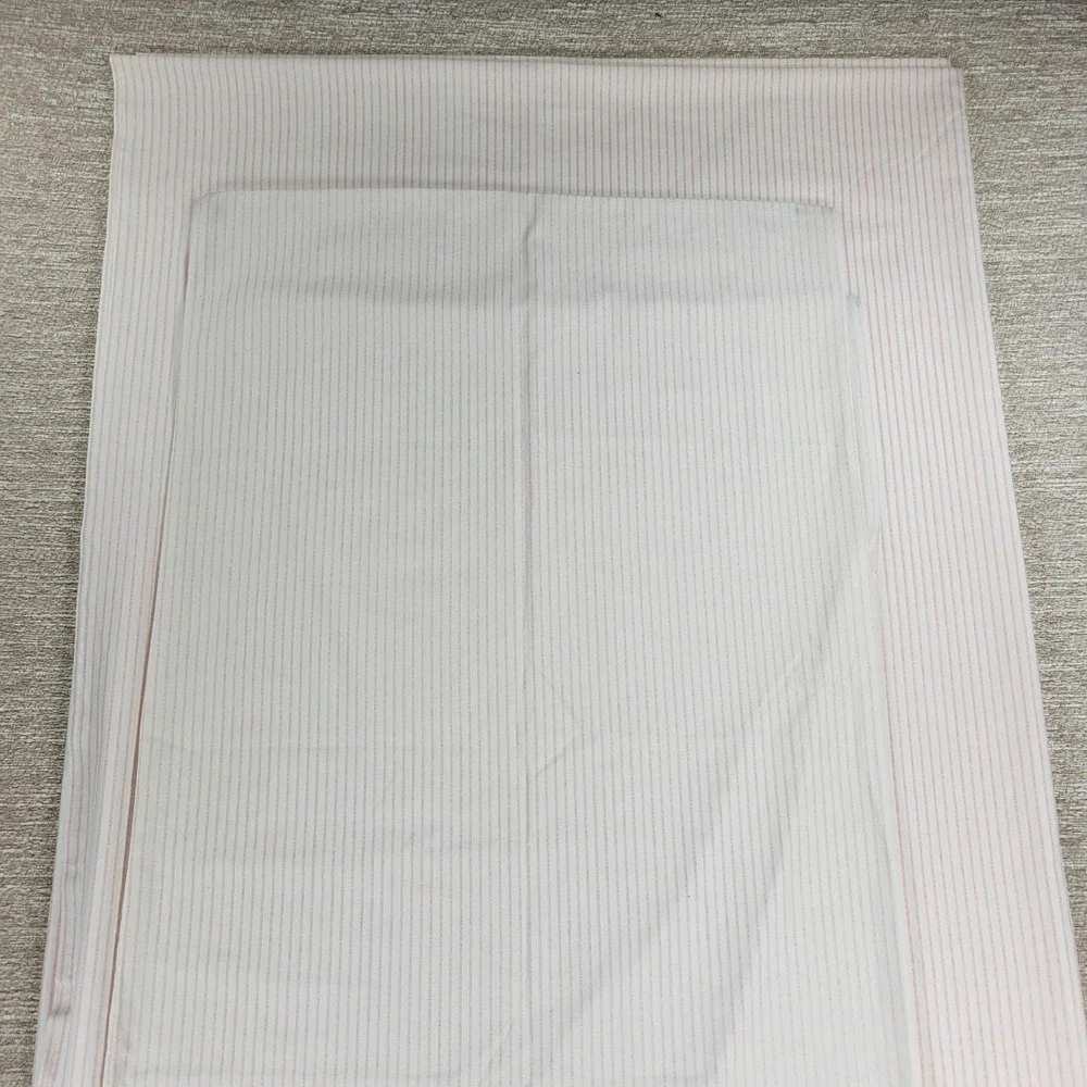Laura Ashley Ticking Stripe King Sheet Set Pink Ruffle Bedding USA Made Vintage